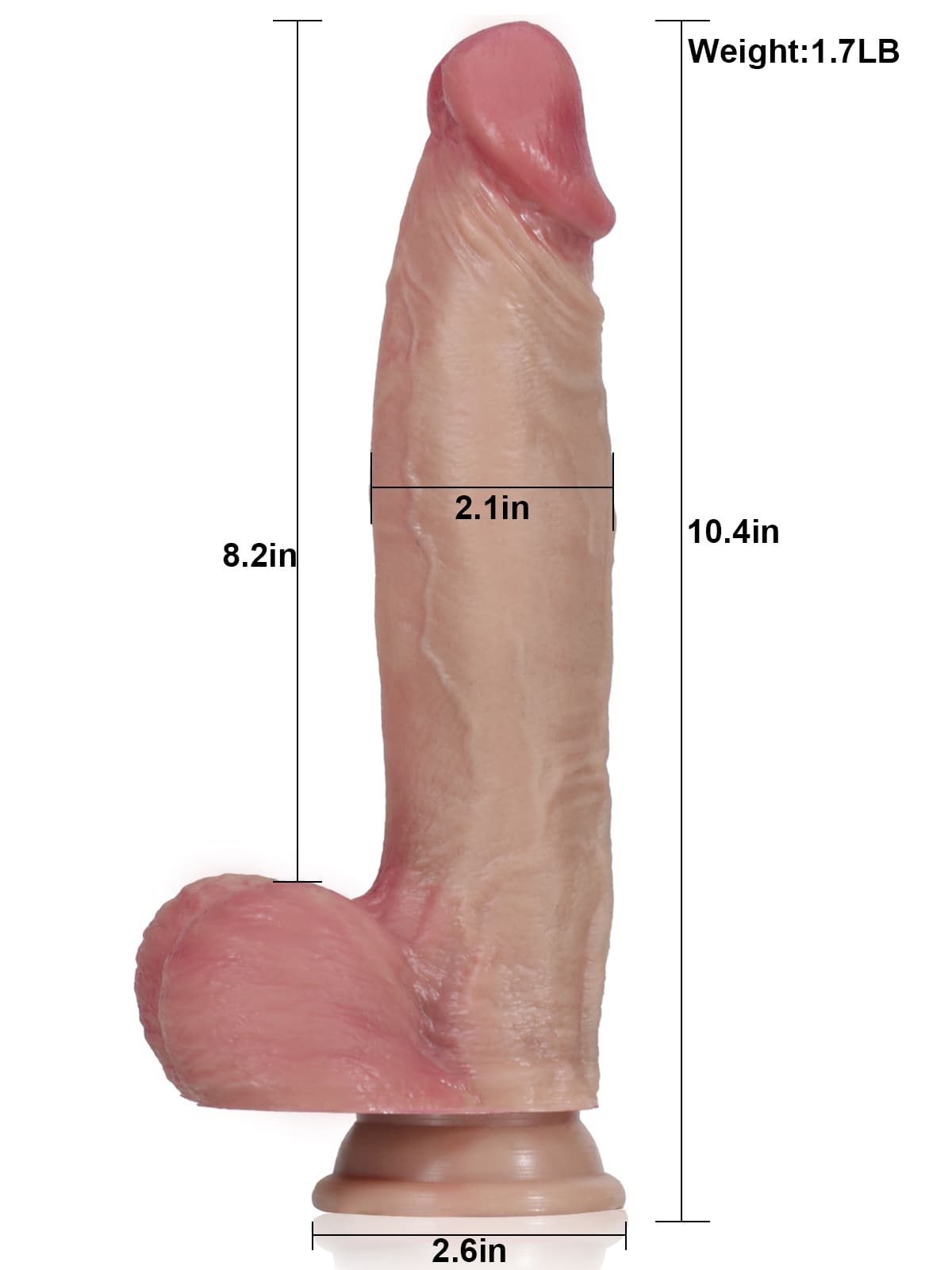 Lucas L 10" - D 2.1" Huge Soft Skin Dual Density Dildo