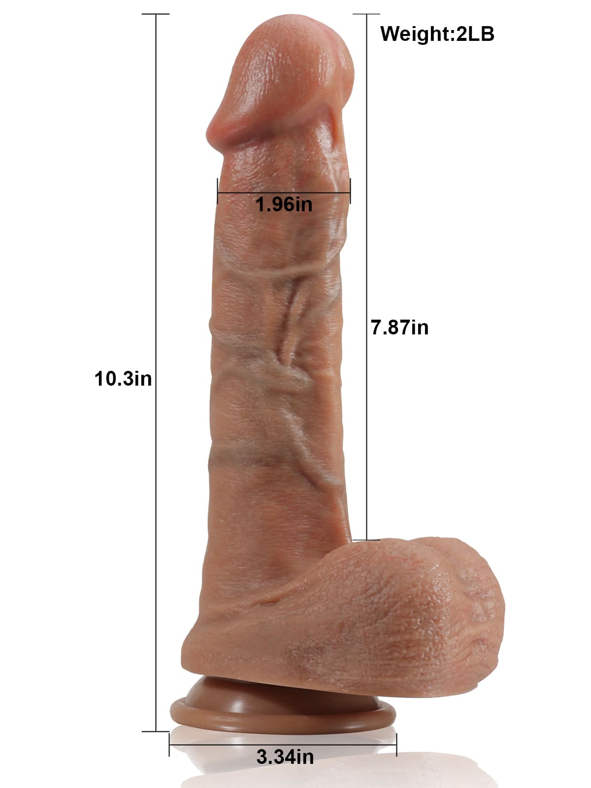 Noah L 10" - D 2" Big Mushroom Head Glans Dildo